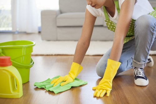 Preparation for steam carpet cleaning in a Shacklewell room